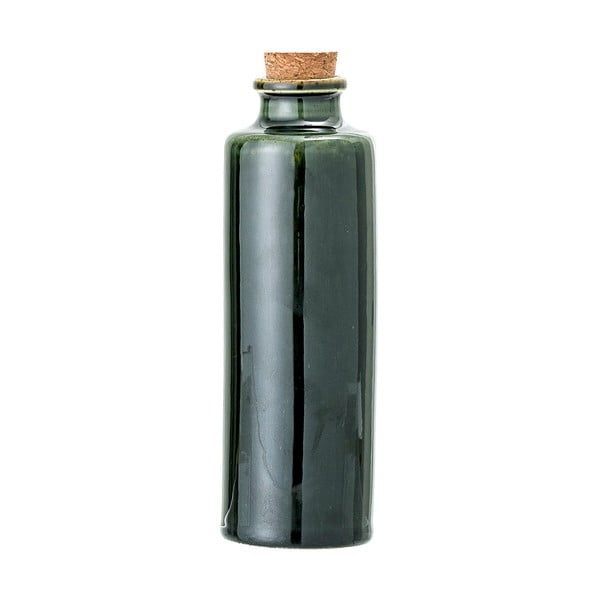 Zelená kameninová fľaša so zátkou Bloomingville Joelle, 650 ml