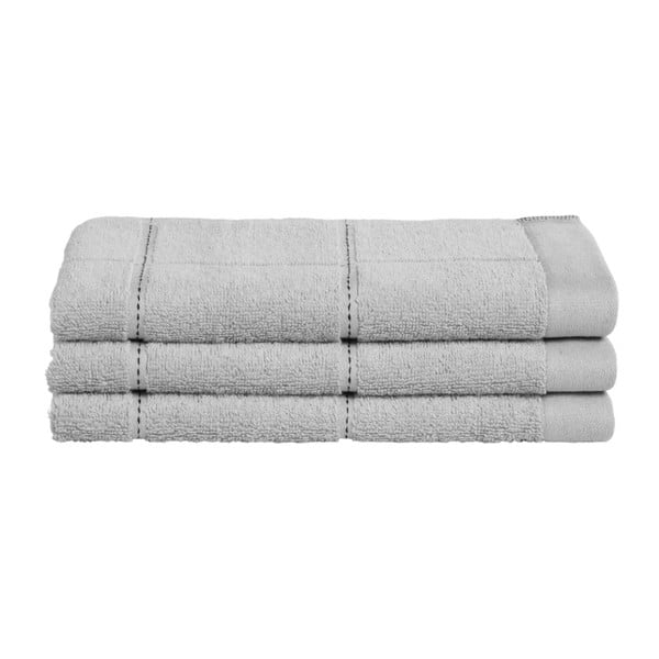 Sada 3 sivých uterákov z organickej bavlny Seahorse, 30 x 50 cm
