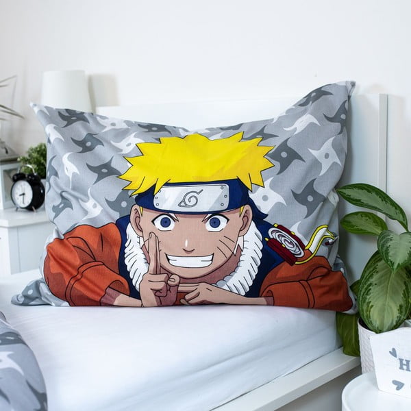 Bavlnené detské obliečky na jednolôžko 140x200 cm Naruto "Grey" – Jerry Fabrics-image-3