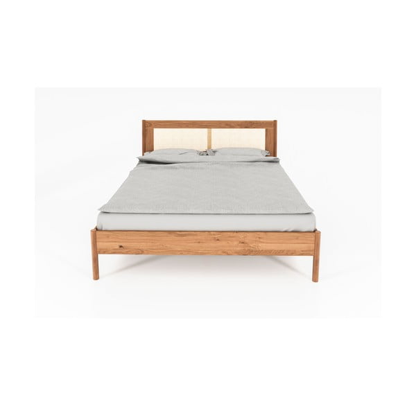 Dvojlôžková posteľ z dubového dreva s ratanovým čelom 180x200 cm Pola - The Beds-image-3
