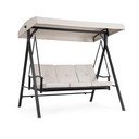 Antracitová/béžová kovová záhradná hojdačka Taurus – Bizzotto