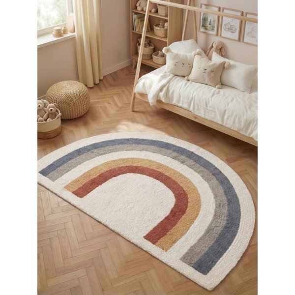 Krémovobiely prateľný/ručne tkaný bavlnený detský koberec 140x200 cm Snuggle Riva – Hanse Home-image-1