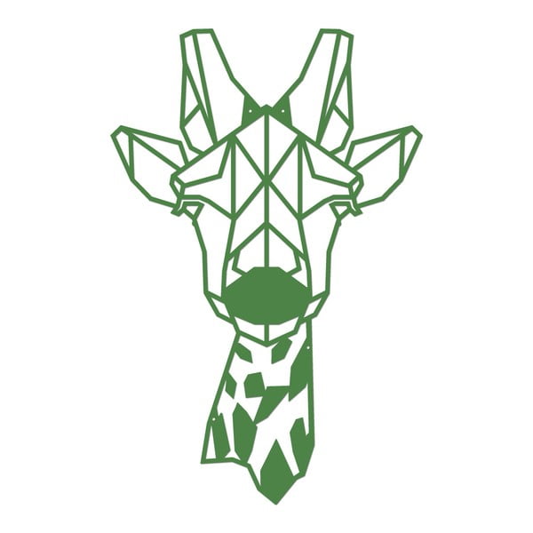 Zelená kovová nástenná dekorácia Giraphe
