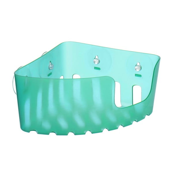 Tyrkysový nástenný rohový kúpeľňový kôšík bez nutnosti vŕtania Ta-Tay Corner Storage Basket Standart