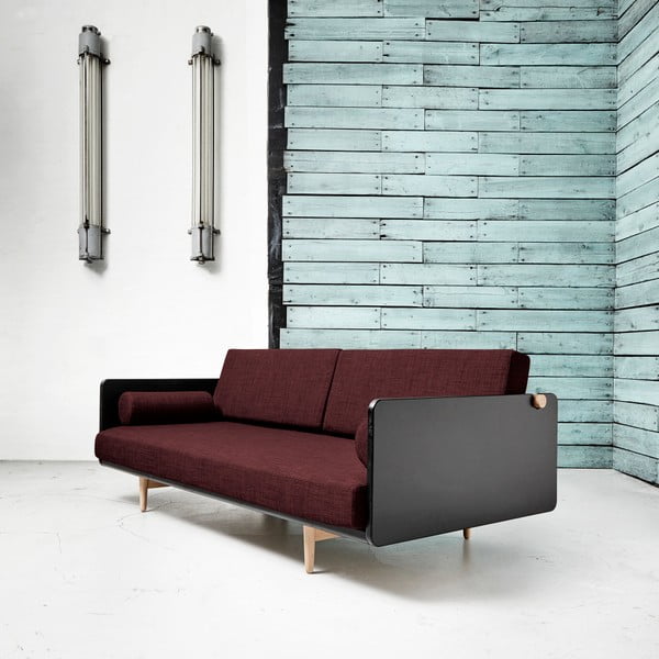 Variabilná pohovka Karup Deva Black/Raw Oak/Passion Red-image-4