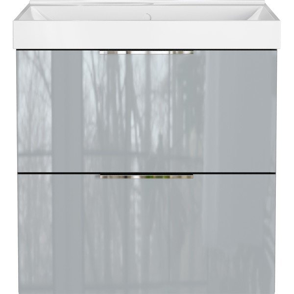 Sivá lesklá závesná skrinka pod umývadlo 61x65 cm Celano – Germania-image-3