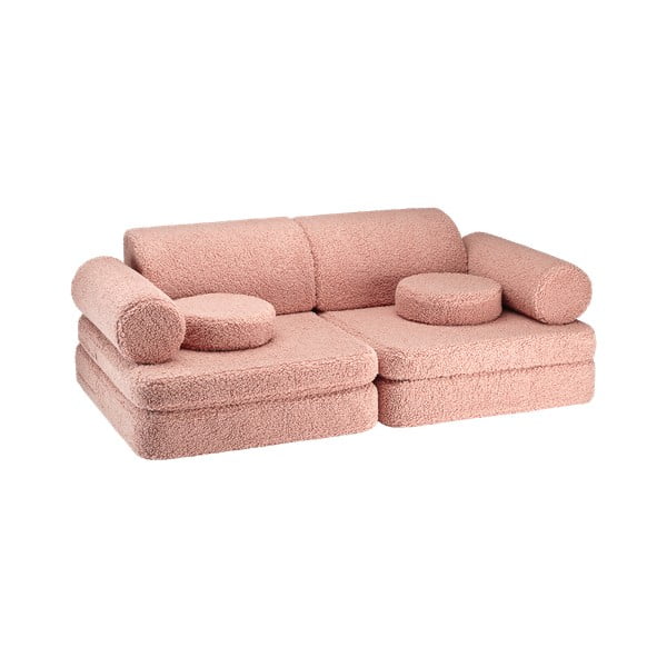Ružová detská pohovka z textílie buklé 132 cm Settee – Wigiwama