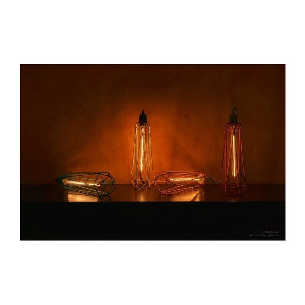 Svietidlo s modrým tienidlom a oranžovým káblom Filament Style Diamond #2-image-4