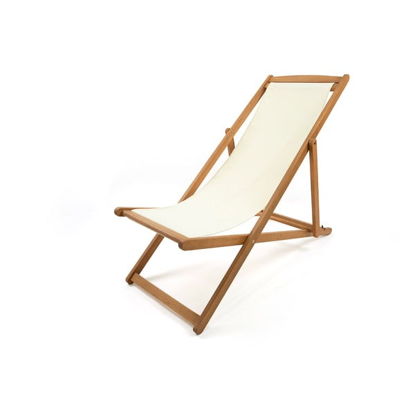 Béžové skladacie záhradné ležadlo z akáciového dreva Bonami Essentials Deck-image-3