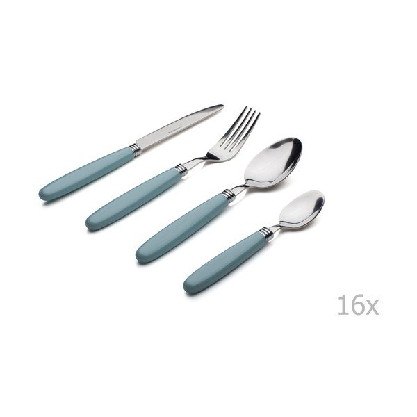 16-dielna sada príborov s modrou rukoväťou Sabich Elkie