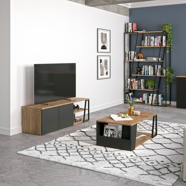 Konferenčný stolík s doskou v dekore orechového dreva 100x55 cm Albi - TemaHome-image-1