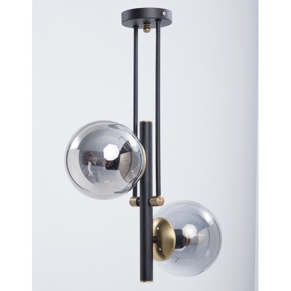 Čierne stropné svietidlo so skleneným tienidlom ø 15 cm Libra – Squid Lighting-image-1