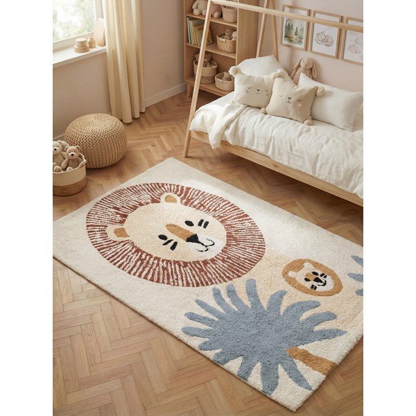 Krémovobiely prateľný/ručne tkaný bavlnený detský koberec 140x200 cm Snuggle Leander – Hanse Home-image-1