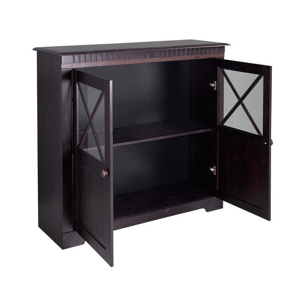 Tmavohnedá vitrína z borovicového dreva 95x35 cm Lisa – Støraa-image-2