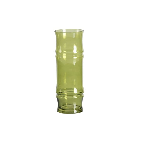 Zelená sklenená váza WOOOD Kane, výška 30 cm