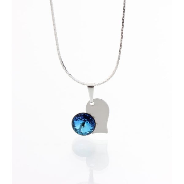 Modrý náhrdelník so Swarovski krištáľmi Yasmine Heart