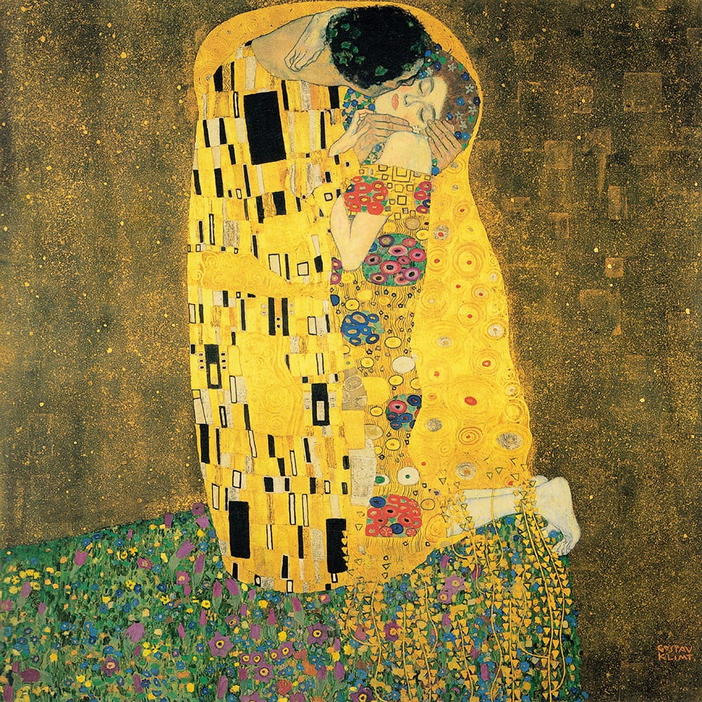 Reprodukcia obrazu Gustav Klimt - The Kiss, 70 x 70 cm