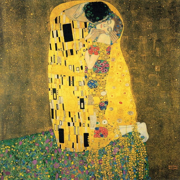Reprodukcia obrazu Gustav Klimt - The Kiss, 60 × 60 cm