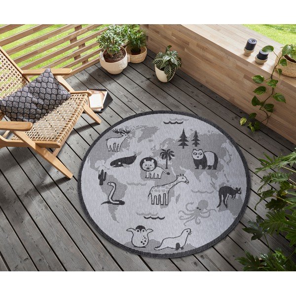 Sivý okrúhly koberec ø 120 cm Animal World – Hanse Home-image-1