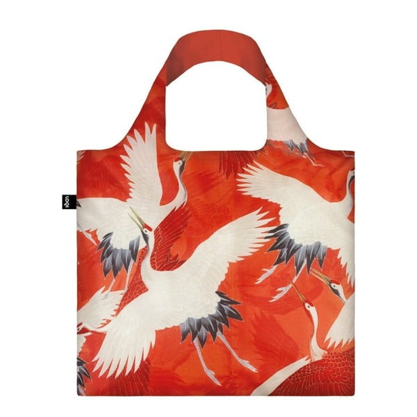 Skladacia nákupná taška s kapsičkou LOQI Cranes