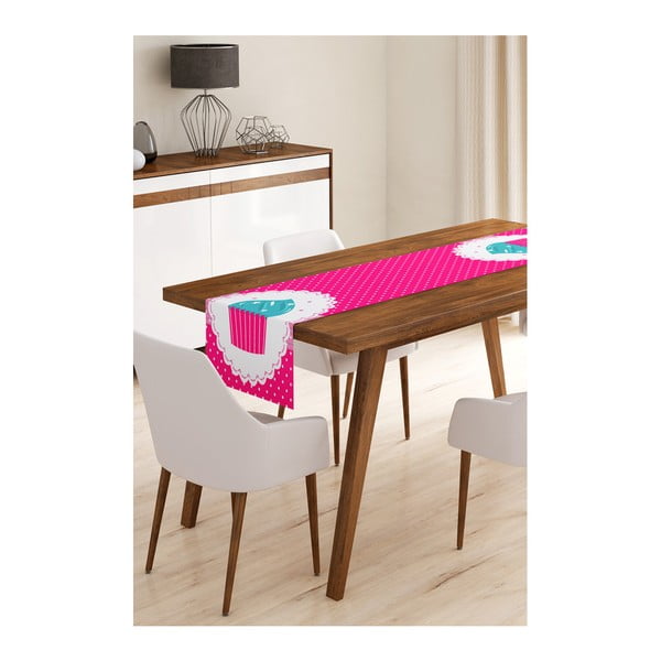 Behúň na stôl z mikrovlákna Minimalist Cushion Covers Pink Cupcake, 45 × 145 cm