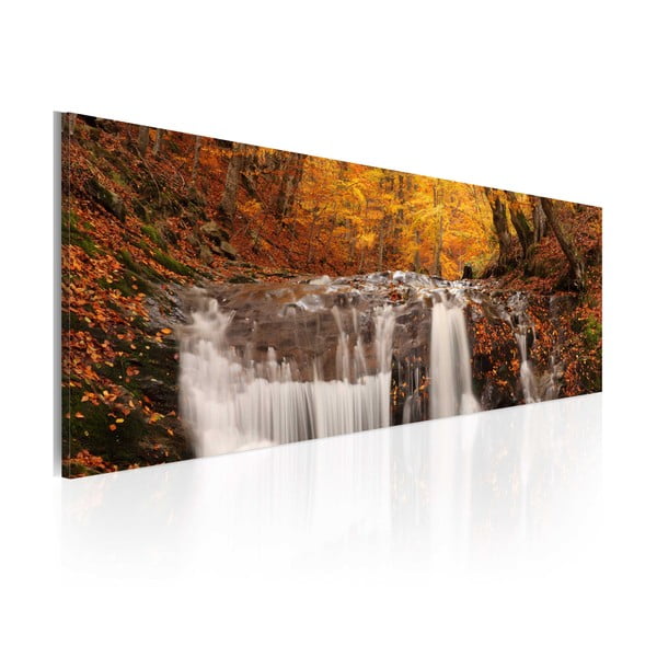 Obraz na plátne Artgeist Autumn Waterfall, 120 x 40 cm