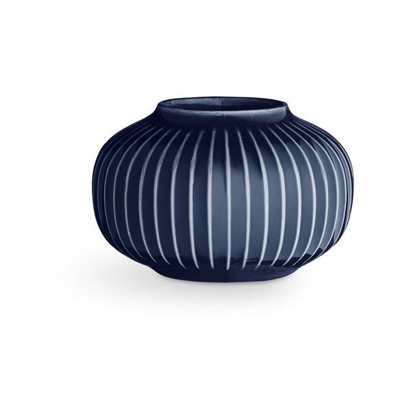 Tmavomodrý porcelánový svietnik na čajové sviečky Kähler Design Hammershoi, ⌀ 10 cm