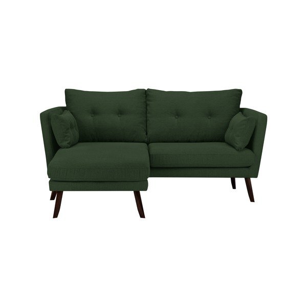 Zelená trojmiestna pohovka Mazzini Sofas Elena, s leňoškou na ľavom rohu-image-4