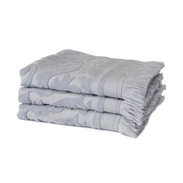 Sada 3 modrých uterákov z organickej bavlny Seahorse, 60 × 110 cm