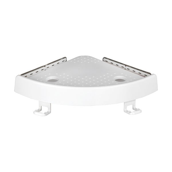 Biela rohová samodržiaca plastová kúpeľňová polička Quick-Fit - Allstar-image-2