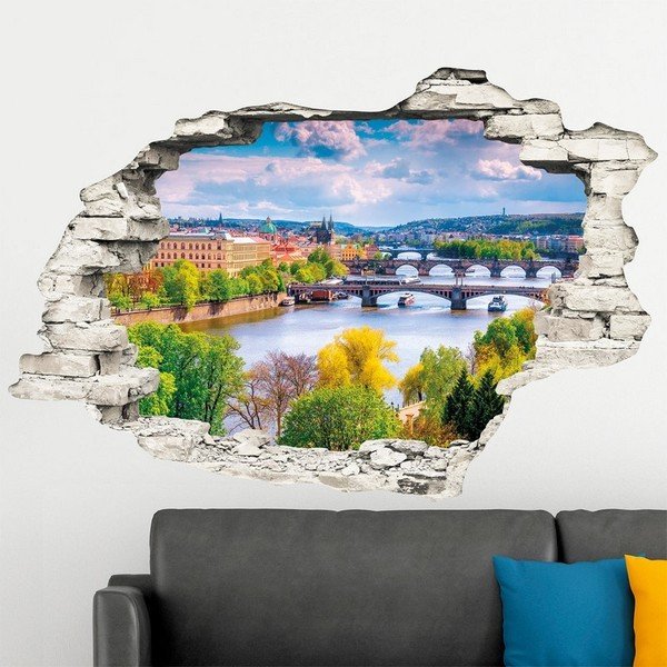 3D samolepka na stenu Ambiance Praha Jar, 90 × 60 cm-image-1
