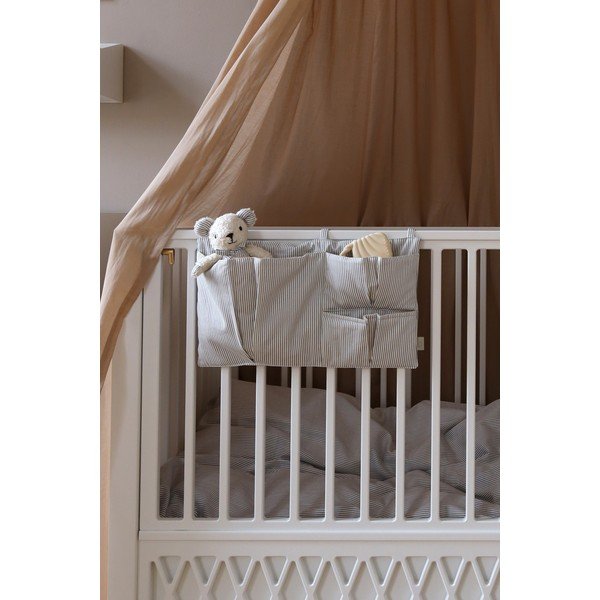 Svetlomodrý vreckár na detskú postieľku z Bio bavlny 42 cm Classic Stripes Blue – Cam Cam Copenhagen-image-1