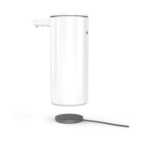Biely bezdotykový kovový dávkovač mydla 414 ml – simplehuman-image-4