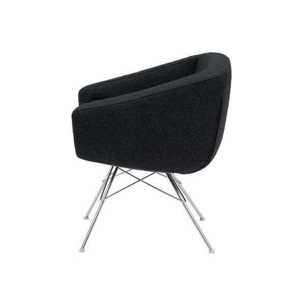 Antracitovosivé kreslo Softline Aiko Felt Melange Anthracite-image-3