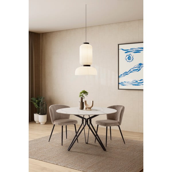 Béžové menčestrové jedálenské stoličky v súprave 4 ks Megan – Marckeric-image-1