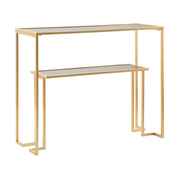 Konzolový stolík so sklenenou doskou v zlatej farbe 35x100 cm Level – Mauro Ferretti