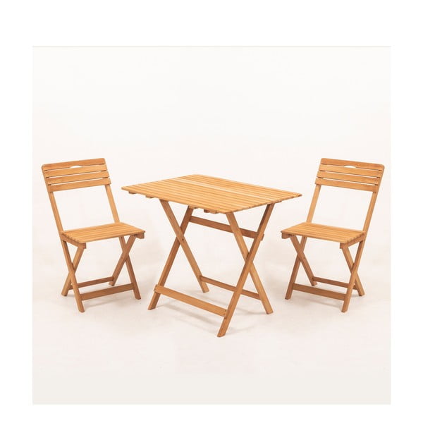 Záhradná jedálenská súprava z bukového dreva v prírodnej farbe pre 2 – Floriane Garden-image-1