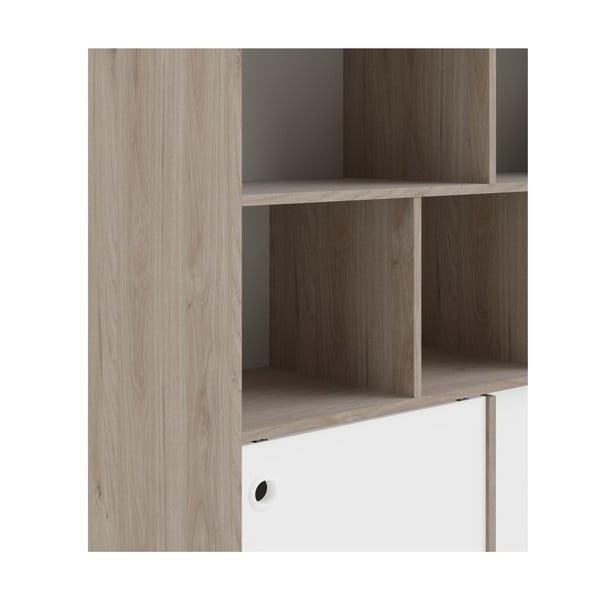 Biela knižnica s rámom v dubovom dekore Tvilum Rome, 99 x 176 cm-image-1