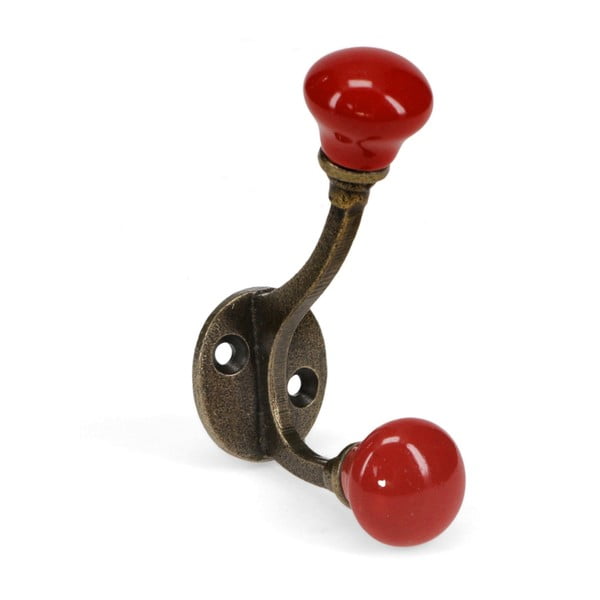 Červený kovový nástenný vešiak 3 cm – Rex London