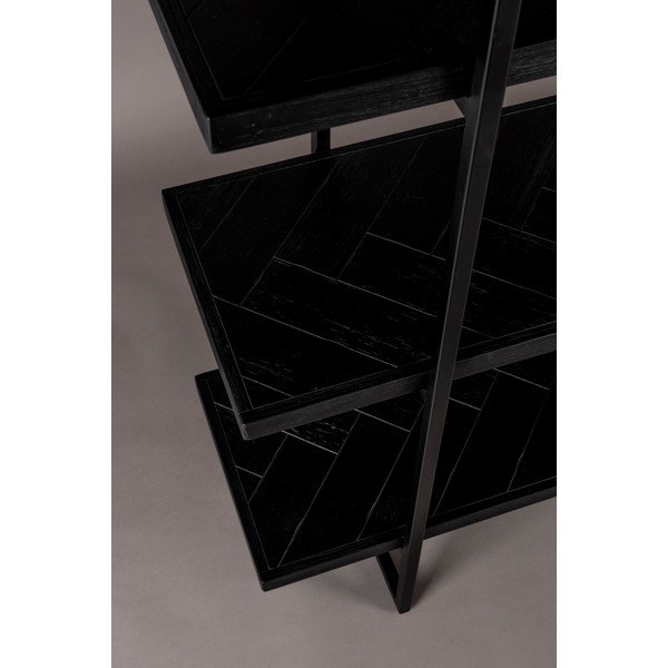 Čierna knižnica v dekore exotického dreva 140x146 cm Class - Dutchbone-image-1