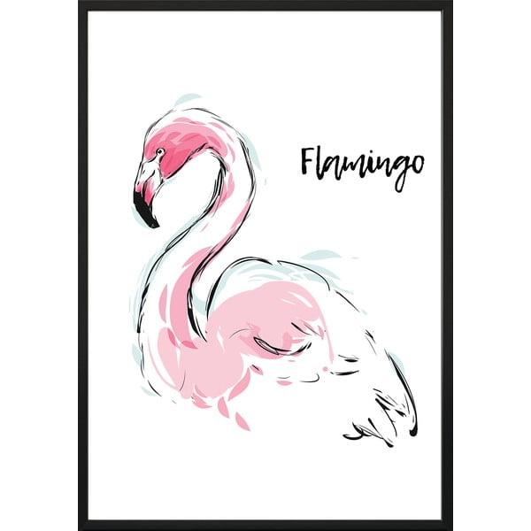 Plagát DecoKing Flamingo Aquarelle, 70 x 50 cm