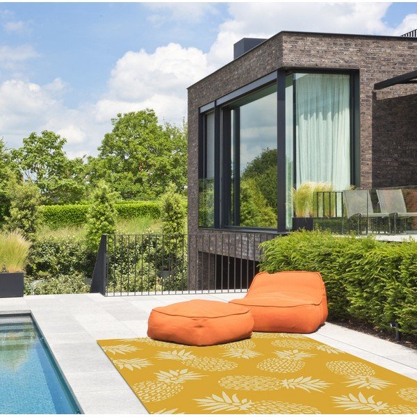 Žltý vonkajší koberec Floorita Ananás, 160 x 230 cm-image-1