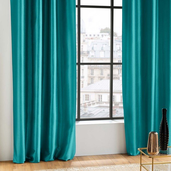 Modrý záves z mikrosaténu 140x240 cm Shana – douceur d'intérieur-image-2