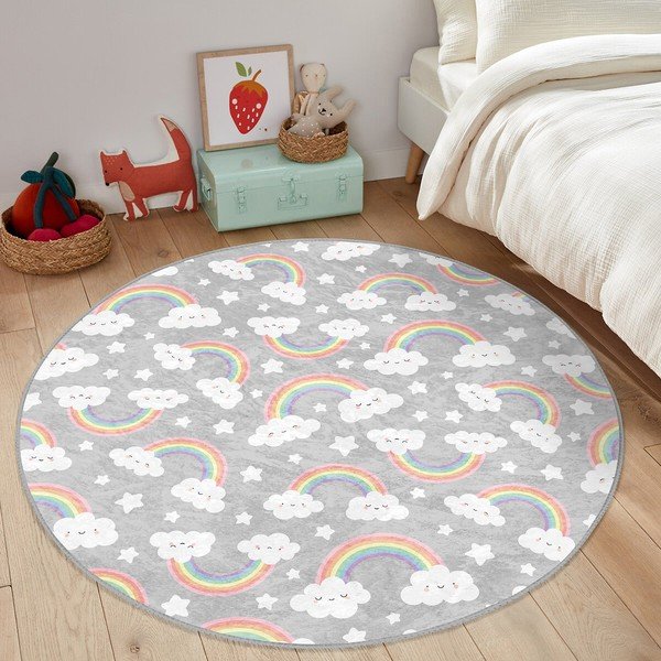 Sivý detský koberec ø 120 cm Comfort – Mila Home-image-2
