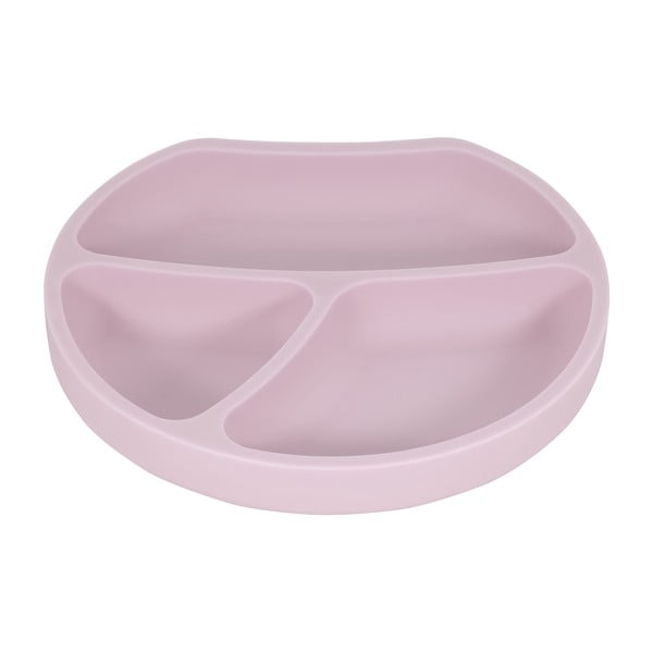 Svetloružový silikónový detský tanier 19x20,5 cm – Kindsgut-image-2