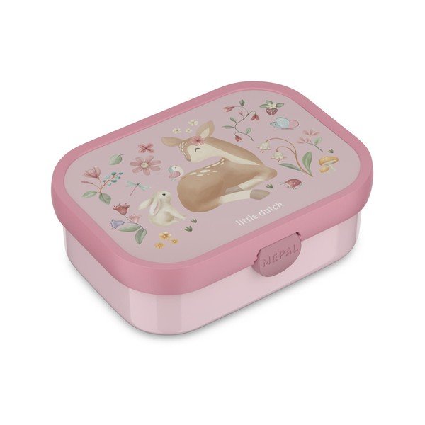 Svetloružový plastový detský desiatový box Fairy Garden by Little Dutch – Mepal