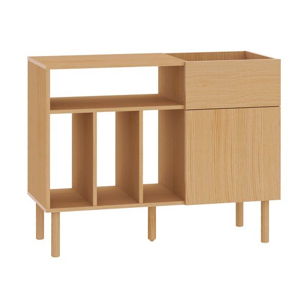 Nízka komoda na gramofónové dosky v dekore duba 100x80 cm Viny - TemaHome-image-2