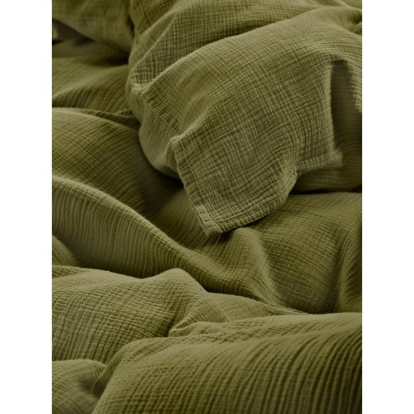 Khaki mušelínové obliečky na jednolôžko 140x200 cm Amilia – Jotex-image-2