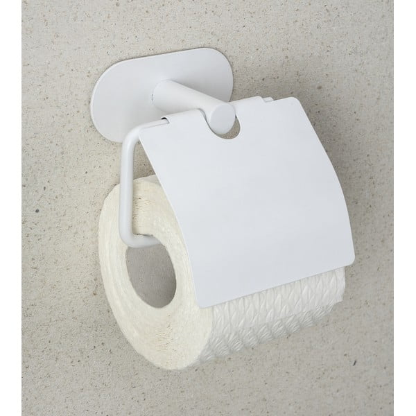 Biely samodržiaci držiak na toaletný papier z nehrdzavejúcej ocele Orea – Wenko-image-1