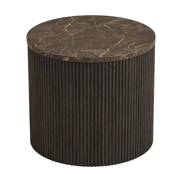 Okrúhly odkladací stolík s doskou v dekore mramoru ø 45 cm Rota – House Nordic